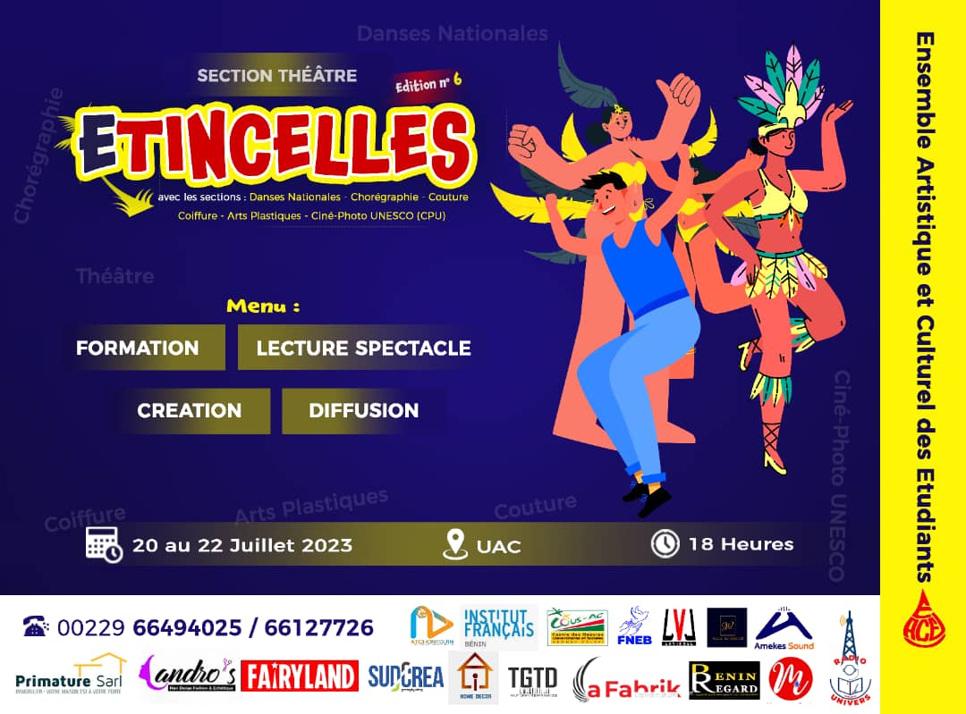 Bénin – 6ème édition des «Étincelles» : l’événement de la section Théâtre de l’EACE démarre ce jeudi 20 juillet 2023 à l’UAC