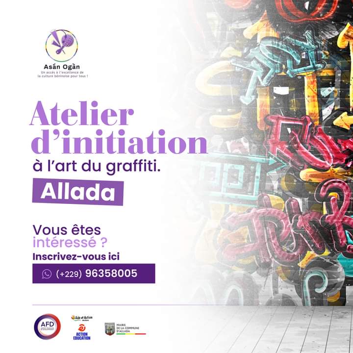 Création de fresque murale à Allada : la cité d’Adjahouto sous les éclats du graffiti